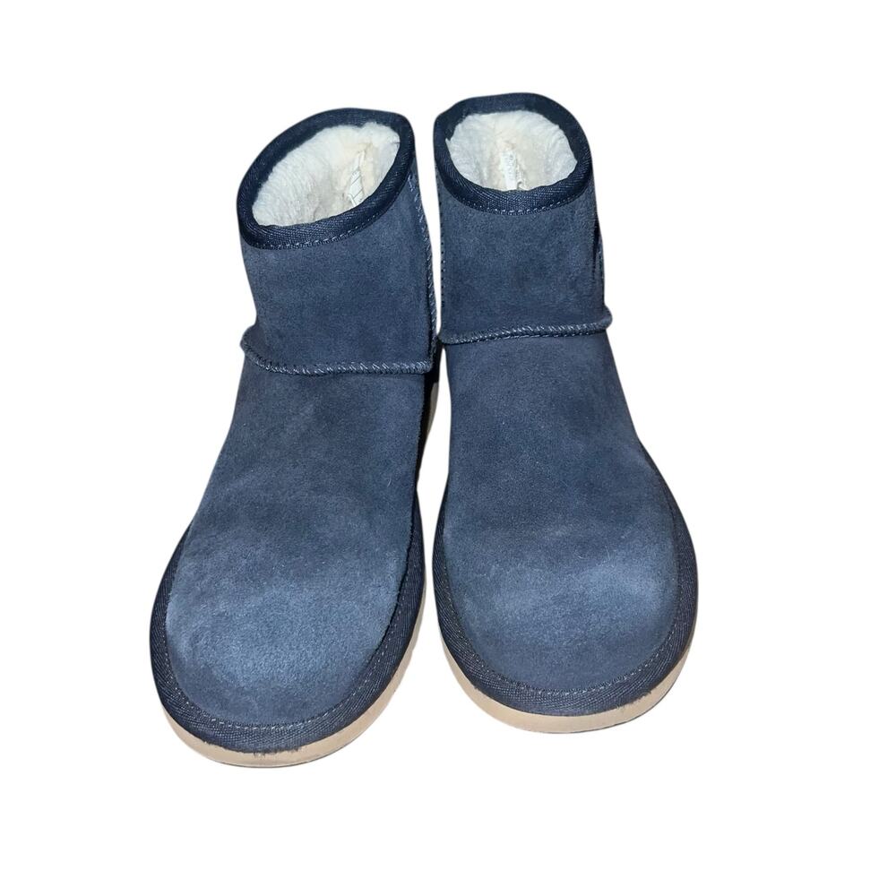 KOOLABURRA BY UGG KOOLA suede MINI INSIGNIA Lined Navy BLUE BOOTS WOMEN'S SIZE 7
